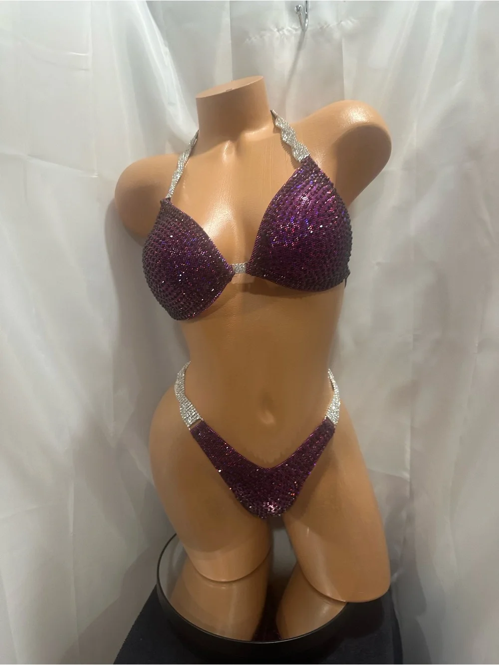 NPC Figure suit 34D cup Med bottom NWT all rhinestones handmade